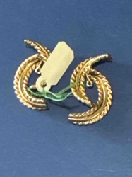 Gold Rope-Twist C-Curve Earrings
