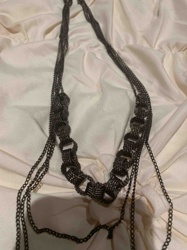 Multi-strand Gunmetal Tone Necklace