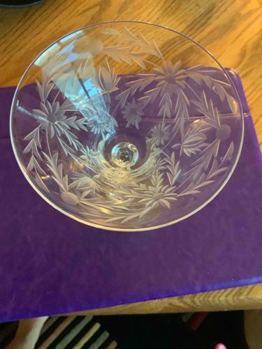 Etched Glass Dessert or Champagne Coupe