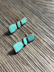 Turquoise Inlay Dangle Earrings