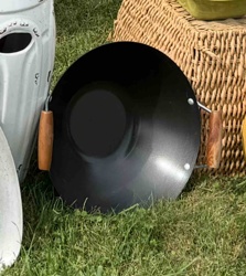 Carbon Steel Wok with Wood Handles