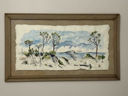 Coastal Landscape Watercolor by Robert Waltrop