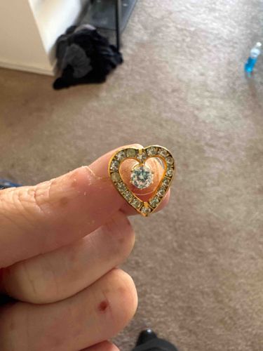 Heart-Shaped Rhinestone Costume Jewelry Earring or Pendant