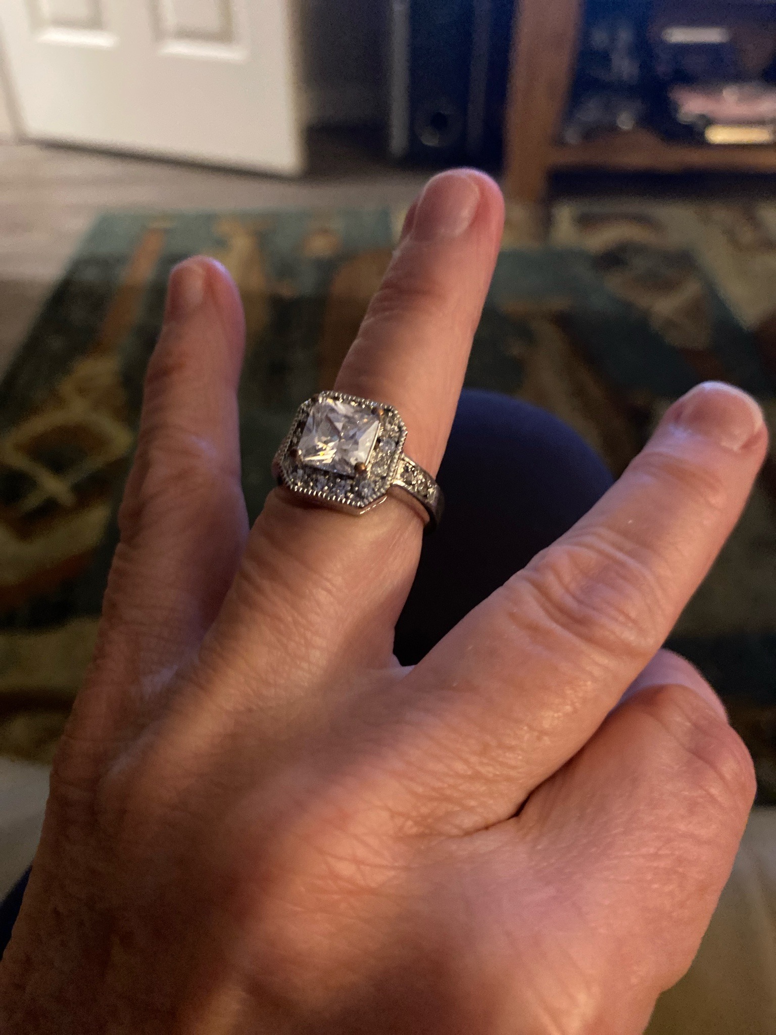 Submitted photo of Diamond halo ring (unauthenticated)