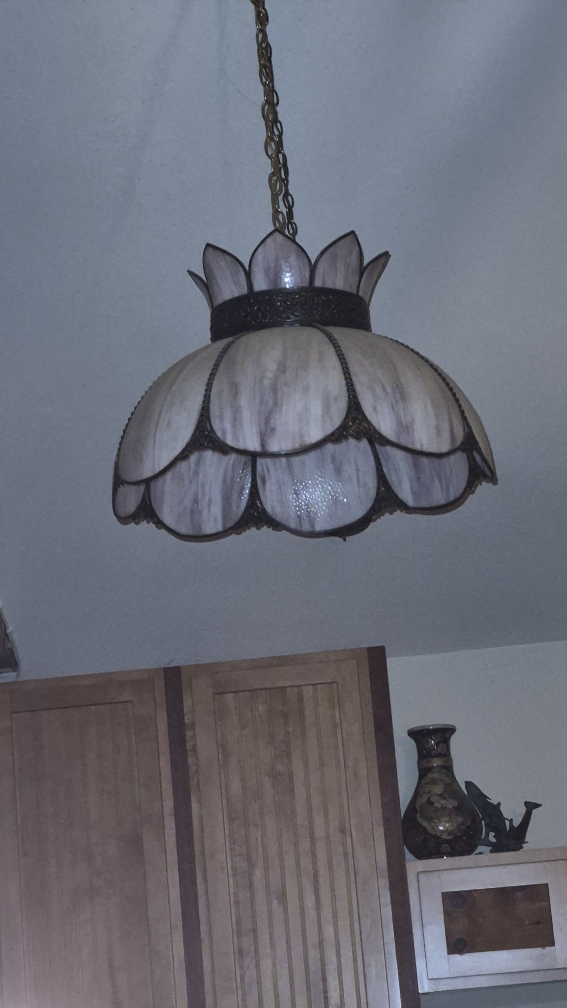 Submitted photo of Tiffany-style Slag Glass Pendant Light Fixture