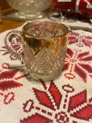 Pressed Glass Creamer with Gilt Decoration