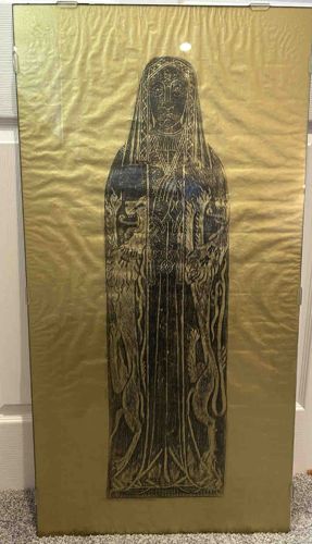 Medieval Clergyman or Noblewoman Brass Rubbing