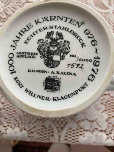 Limited Edition Kurt Willner "1000 Years Carinthia" Commemorative Mug (Base)