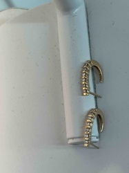 Diamond Set Half-Hoop Stud Earrings