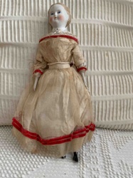 Late 19th Century Bisque Head Doll with Original Outfit
