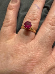 Vintage 14K Gold Solitaire Ruby Ring