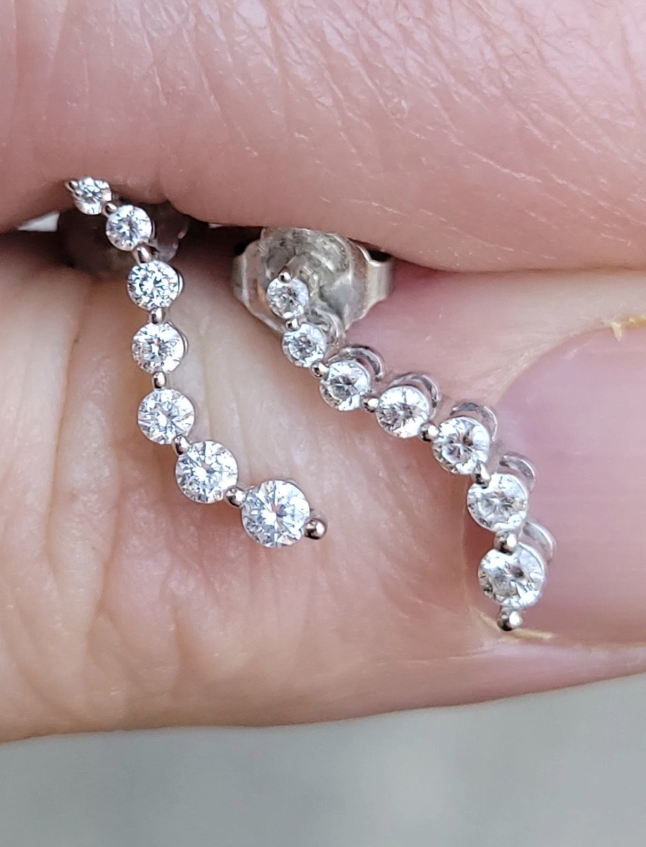 Submitted photo of White gold and diamond climber earrings