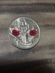 Canadian 25-Cent Coin (1973) with Poppy Detail