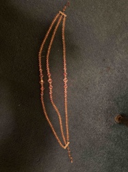 Multi-Strand Faceted Peach Bead Necklace