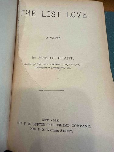 The Lost Love by Mrs. Oliphant (Title Page)