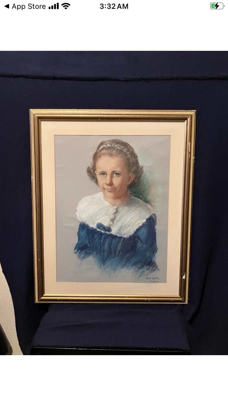 Submitted photo of Pastel portrait signed 'Mark Miller'