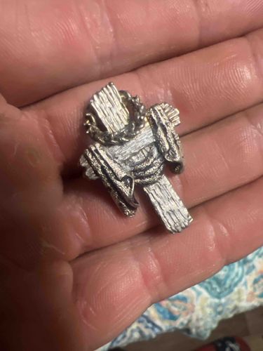 Praying Hands and Crown of Thorns Cross Charm/Pendant