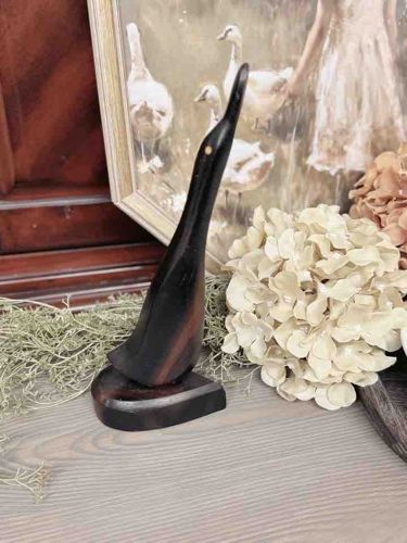 Carved Wooden Stylized Goose/Swan Sculpture