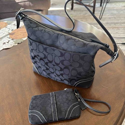 Coach Signature C 'Erica' Shoulder Bag and Matching Wristlet Set