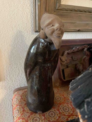 Shiwan-style Glazed Ceramic Mud Man Figurine