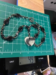 Multi-Colored Beaded Necklace with Heart Pendant