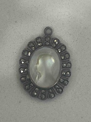 Mother-of-Pearl and Marcasite Pendant