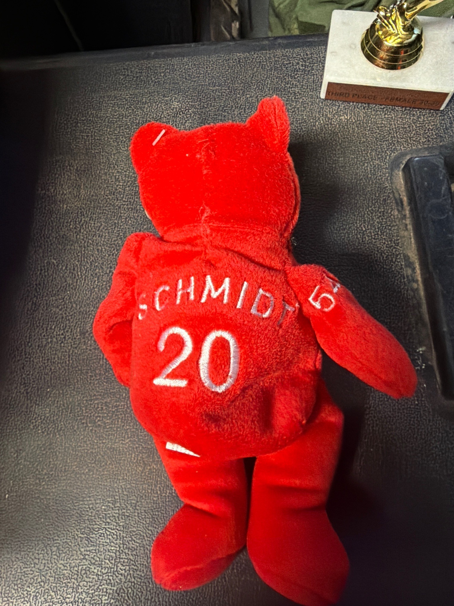 Submitted photo of Red plush bear plush toy