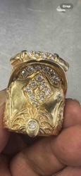 Vintage Gold and Diamond Handmade Saddle Ring