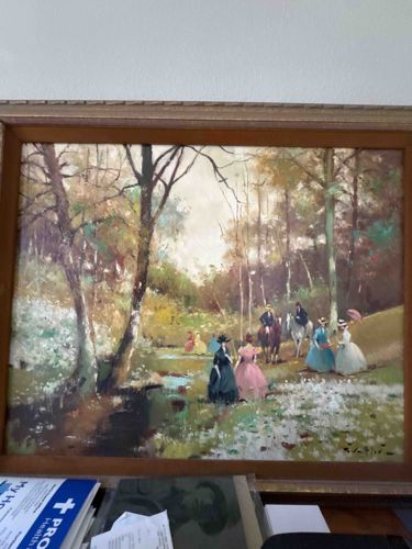 Mid-20th Century Impressionist-Style Pastoral Landscape Painting