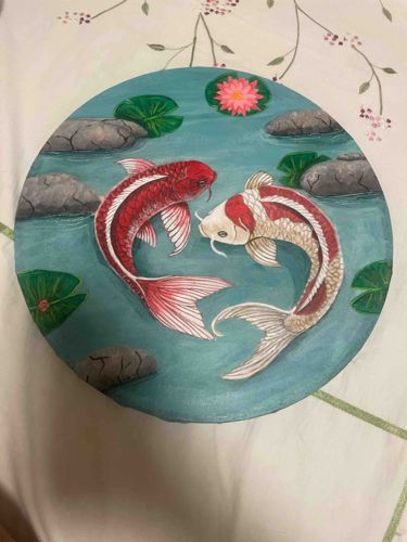 Acrylic Painting of Koi Fish
