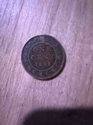 1882 Canadian One Cent Coin (Reverse)