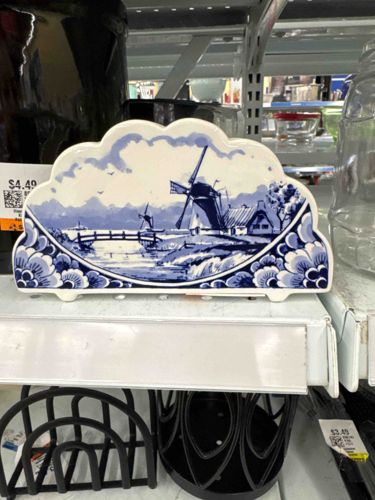 Delft Blue Style Ceramic Napkin Holder