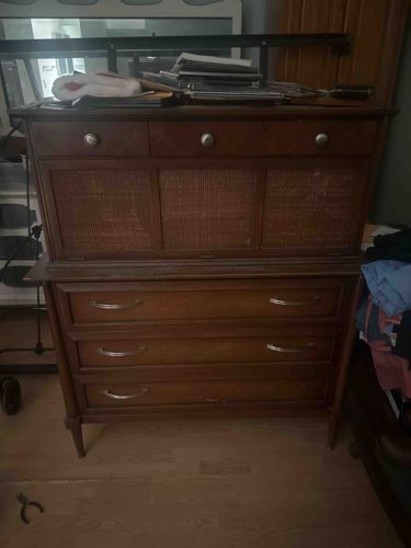 Mid-Century Modern Dresser with Hutch