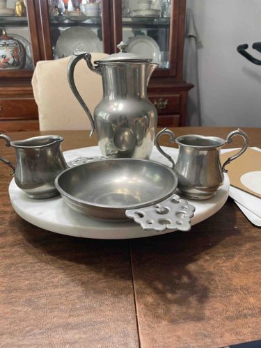 Five-Piece Pewter Breakfast Set