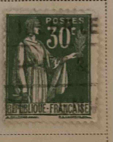 French 'Peace and Commerce' (Type Sage) Postage Stamp, 30c Green