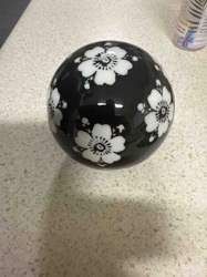 Black & White Floral Decorative Sphere