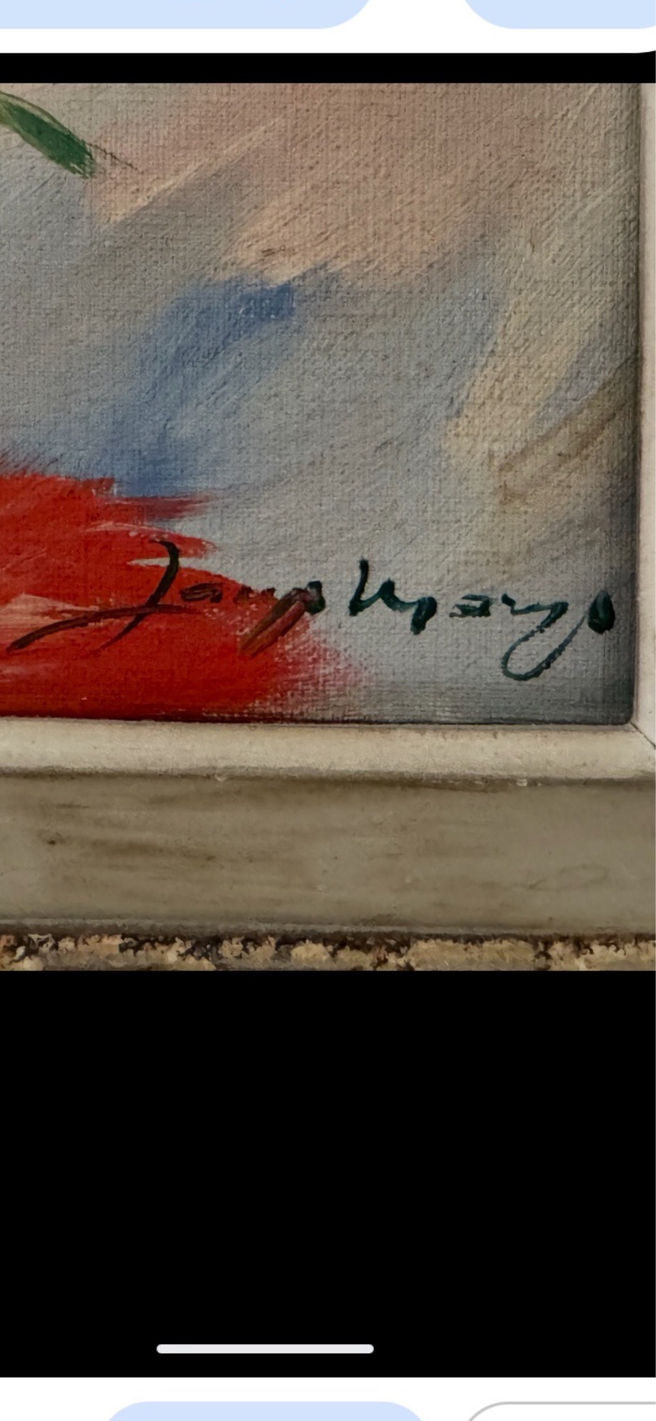 Submitted photo of Oil painting signed 'Jean Mayos'