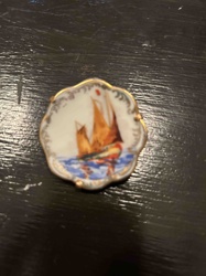 Vintage Limoges Painted Porcelain Sailor Pin/Brooch