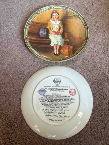 A Couple's Commitment Norman Rockwell Limited Edition Collector Plate