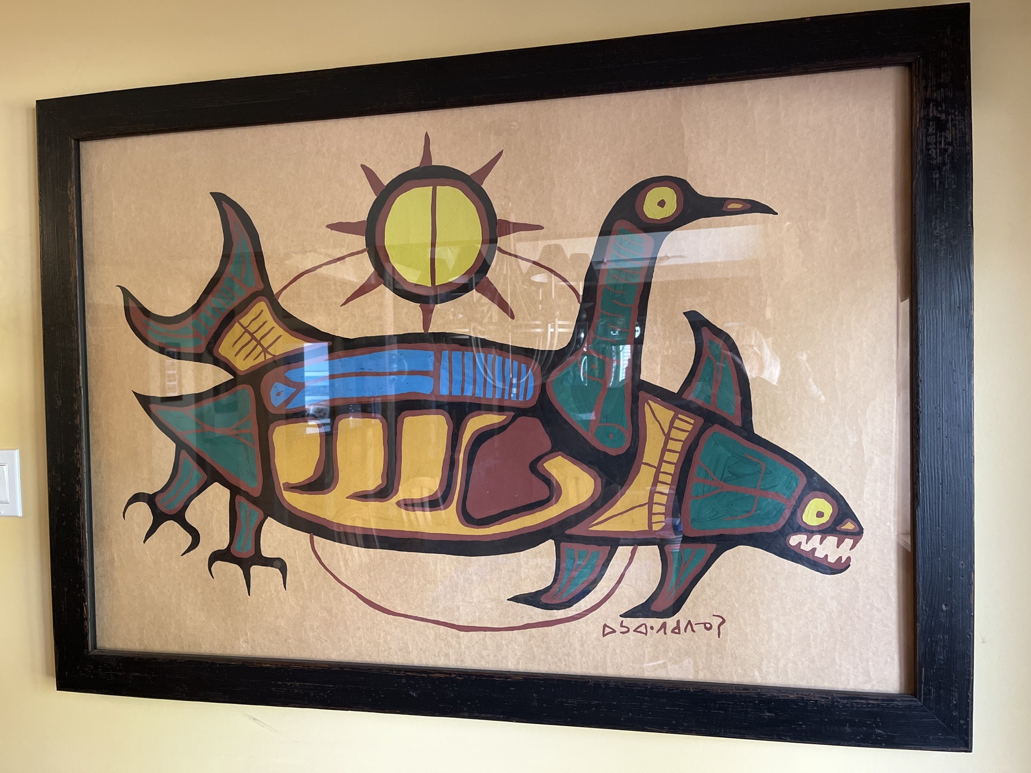 Inuit-Style Woodland Art Painting attributed to Norval Morrisseau