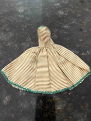 Vintage Striped Barbie Doll Cloak/Capelet with Hood