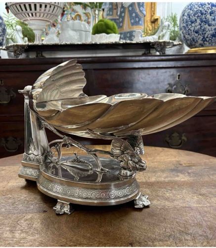 Victorian Silver Plated Shell Form Centerpiece Dish