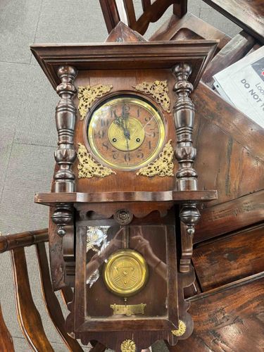 Antique Wooden Wall Clock with Pendulum