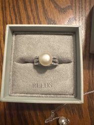Cultured Pearl and Diamond Ring