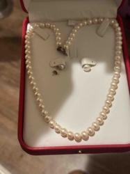 Cultured Pearl Necklace and Earring Set