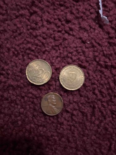 Assorted International Coins including Euro Cents and US Lincoln Cent