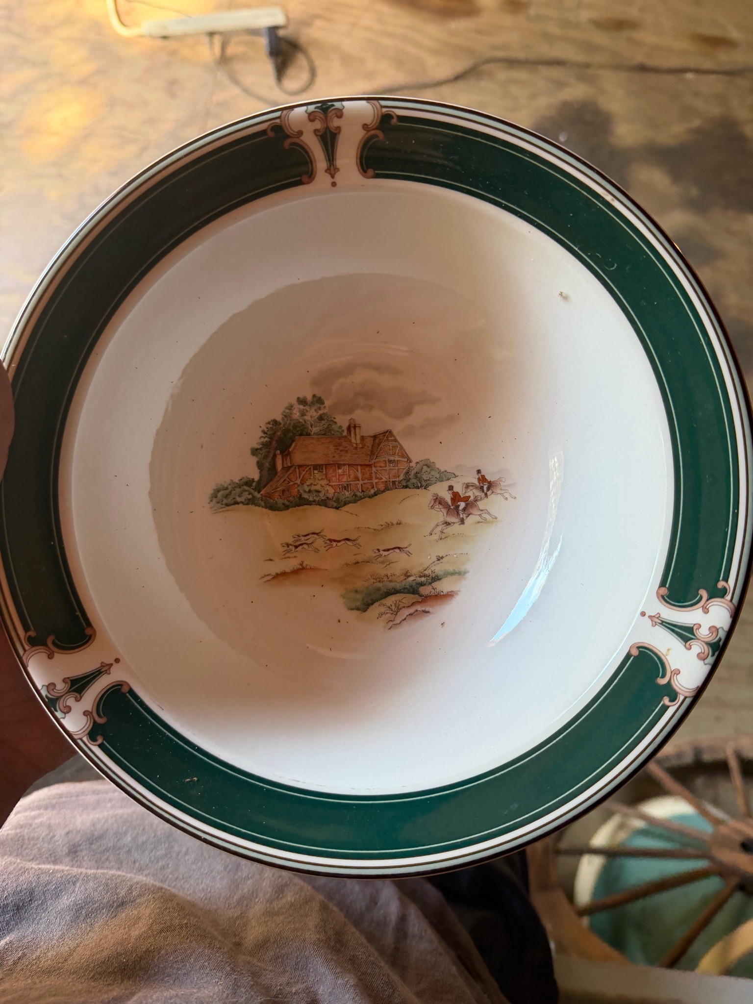 Submitted photo of Transferware ceramic bowl with hunting scene