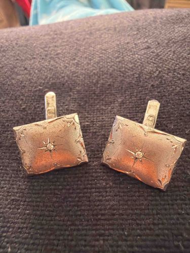 Vintage Engraved Starburst Cufflinks