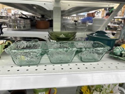 Divided 'Ice-Chip' Glass Serving Dish