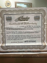 Certificate of Authenticity for Fine Art Oil Painting by Timeless Treasures